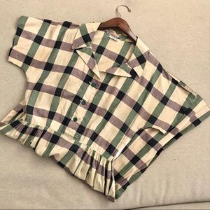1950s Plaid Cotton Day Dress
